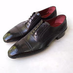 TucciPolo Special Edition Black Handcrafted Captoe Oxford Mens Luxury Italian Leather Shoes