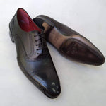 TucciPolo Special Edition Black Handcrafted Captoe Oxford Mens Luxury Italian Leather Shoes