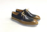 TucciPolo Newest Arrival Mens Sporty Handmade Italian Leather Oxford Blackish Beige Casual Sneaker Dress Shoes