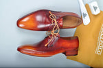 Exquisite Design TucciPolo Prestigiously Handcrafted Burnished Tan Luxury Mens Italian Leather Shoes