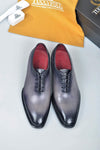 TucciPolo Gray Alessandro Wholecut handmade Luxury HandWelted Oxford Italian Leather Mens Shoes