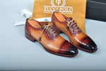 Special Edition TucciPolo Prestigiously Handcrafted Mens Half Aligator Leather with Calf Skin Luxury Cap toe Shoes
