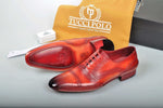 Special Edition TucciPolo Reddish Camel Prestigiously Handcrafted Captoe Oxford Mens Luxury Shoes