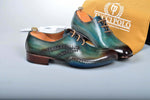 TucciPolo Prestigiously Handcrafted Burnished Greenish Brown Luxury Oxford Mens Italian Leather Shoes