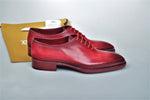TucciPolo Burgundy Alessandro Wholecut handmade Luxury HandWelted Oxford Italian Leather Mens Shoes