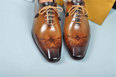 TucciPolo Special Edition Mens Prestigiously Handcrafted Brown Luxury Oxford Italian Leather Shoes