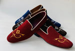 TucciPolo Premium Italian Suede Mens Luxury Red Slip-on Slippers Loafer Shoe