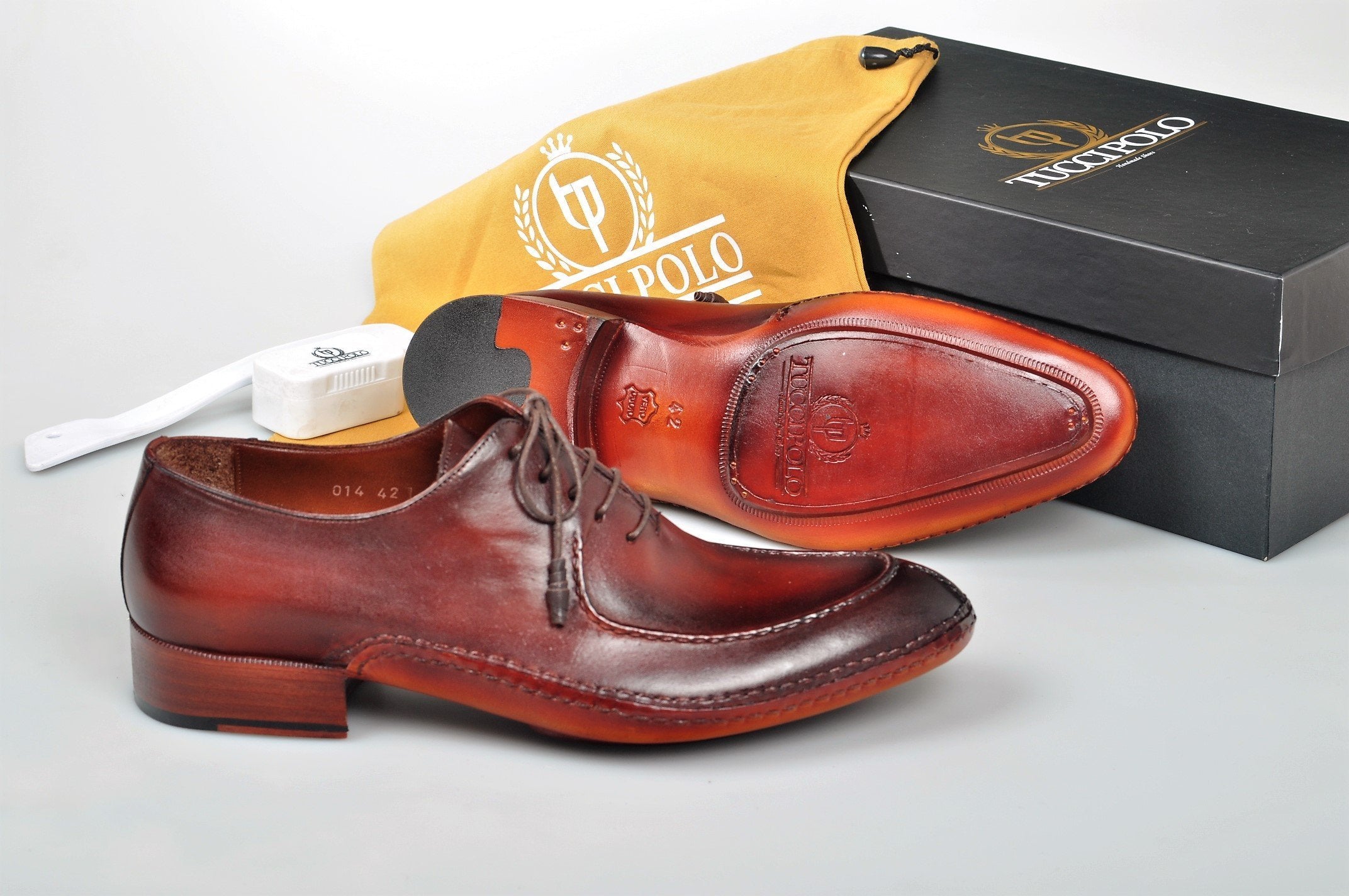 Uniquely Designed TucciPolo Brown & Prestigiously Handcrafted Oxford Mens Luxury Shoes
