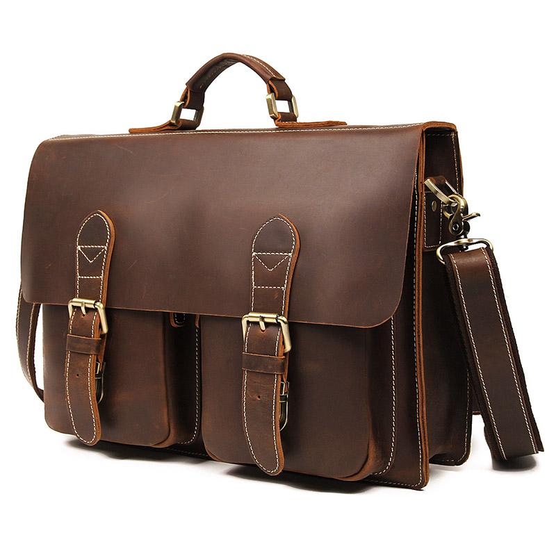 Buy tuccipolo 7105b-1 crazy horse leather style men's briefcase laptop ...