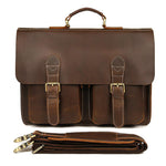 TucciPolo 7105B-1 Crazy Horse Leather Style Men's Briefcase Laptop Messenger Bag