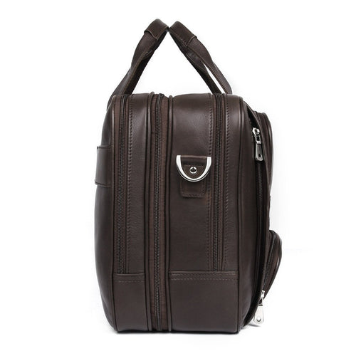 Tuccipolo 7289q full grain cow leather coffee briefcase handbag for me