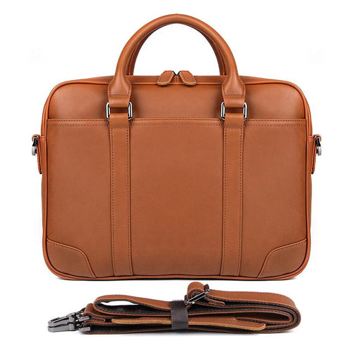 Tuccipolo 7349b-1 bright brown genuine leather briefcase mens laptop b