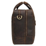 TucciPolo 7389R Dark Brown Cowhide Leather Briefcase Large Capacity Business Travel Bag for Men