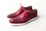 TucciPolo Handmade Italian Calf Skin Leather Oxford Style Casual Red Sneaker Dress Shoe