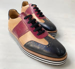 TucciPolo Limited Edition Sporty Handmade Italian Leather Black-Red Casual Sneaker for Men