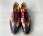 TucciPolo Limited Edition Sporty Handmade Italian Leather Black-Red Casual Sneaker for Men