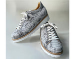 TucciPolo Special Edition Men's Sporty Handmade Natural Gray Real Python Leather Luxury Sneaker