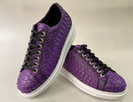 TucciPolo Special Edition Men's Sporty Handmade Purple Real Python Leather Luxury Sneaker with Eva Sole