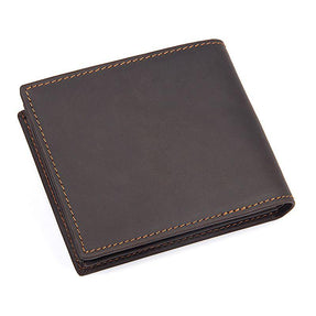 TucciPolo 8056R-2 Mens Dark Brown Vintage Cow Leather Customized Wallet Purse