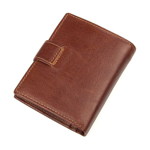 TucciPolo 8149X Vintage Cowhide Leather Brown Purse Multifunction Card Holder for Men