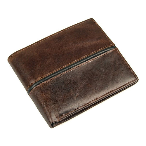 TucciPolo 8157-3Q Mens Dark Brown Vintage Cowhide Leather Multi-function Money Wallet