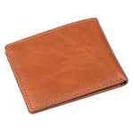 TucciPolo 8161B Bright Brown Leather Simple Design Pocket Wallet for Men