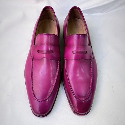 Tuccipolo luma classic elegant purple pink italian leather mens luxury