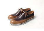 TucciPolo Newest Arrival Mens Sporty Handmade Italian Leather Brownish Oxford Casual Sneaker Dress Shoes