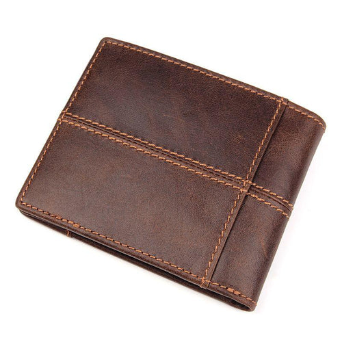 TucciPolo R-8064B Men's Cowboy Genuine Natural Cow Leather Bifold RFID Wallet