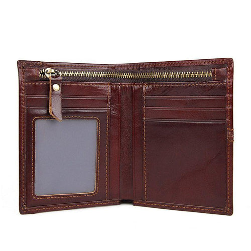 TucciPolo R-8107-2Q New Arrival Coffee Men's Cow Leather Wallet with RFID Money Holder and ID Card Holder.