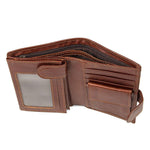 TucciPolo R-8129X Bright Brown Cowboy Leather Purse Money Wallets for Men