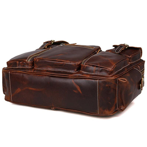 TucciPolo 7028C Fashion Style Rare Cow Leather Men's Briefcase Laptop Bag