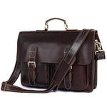 TucciPolo 7105Q-1 Cow Leather Style Men's Briefcase Laptop Messenger Bag