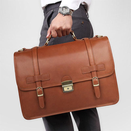 Tuccipolo 7397x mens redish brown messenger leather laptop briefcase b