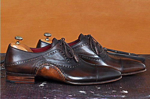 TucciPolo Asper BR Mens Oxfords Brown Handmade Welted Italian Leather Core Luxury Shoe