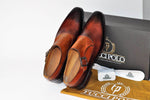 TucciPolo Elvo-TP Luxury Mens Handmade Two Tone Brown Italian Leather Shoe