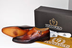 TucciPolo Elvo-TP Luxury Mens Handmade Two Tone Brown Italian Leather Shoe
