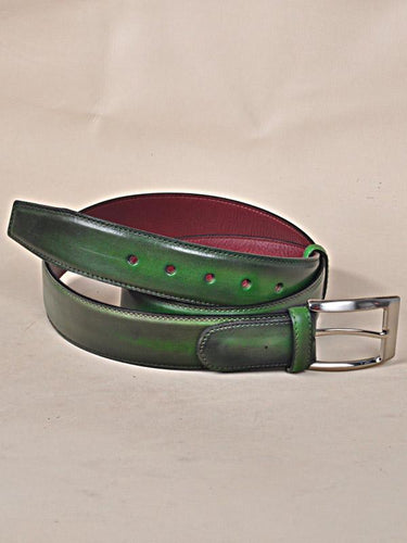 TucciPolo Green Handpolished Mens Leather Luxury Belt