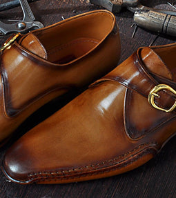 TucciPolo Solel-TP Men's Single-Buckle Monkstraps Italian Leather Handmade Luxury Shoes