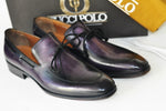 TucciPolo Mens Handcrafted Purple Italian Calfskin Luxury Slip on Loafers