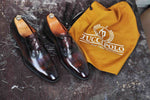 TucciPolo Mens Handmade Burnished Brown Oxford Italian Leather Luxury HandPolished Shoe