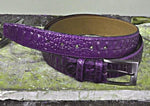 TucciPolo Purple Embossed Crocodile Mens Leather Belt