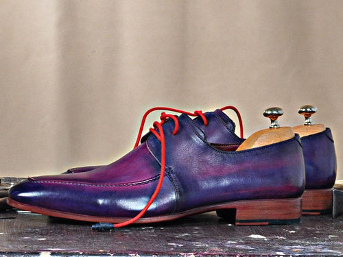 Tuccipolo ravenna mens lace-up italian leather luxury purple handmade