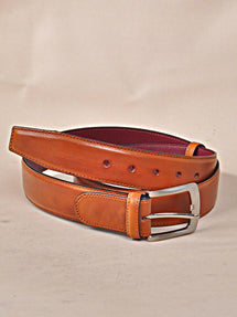 TucciPolo Tobacco Handpolished Mens Leather Luxury Belt