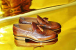 TucciPolo Mens Handmade Wingtip Brown Tassel Loafers Style Luxury Shoe
