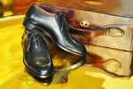 TucciPolo Mens Handmade Wingtip Oxford Style Black Luxury Shoe