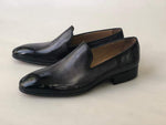 TucciPolo Mens Classic Italian leather Handmade Slip-on Black Loafers Shoes