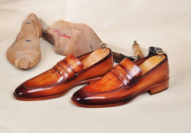 Handcrafted Leather Loafers Bleu - Custom Made with Exquisite Detail