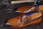 TucciPolo Karl Classic Mens Italian Leather Loafer with Tassels Handmade Shoes