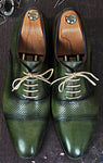 TucciPolo classic Laceup Mens Handmade Luxury Green Italian Leather Shoe